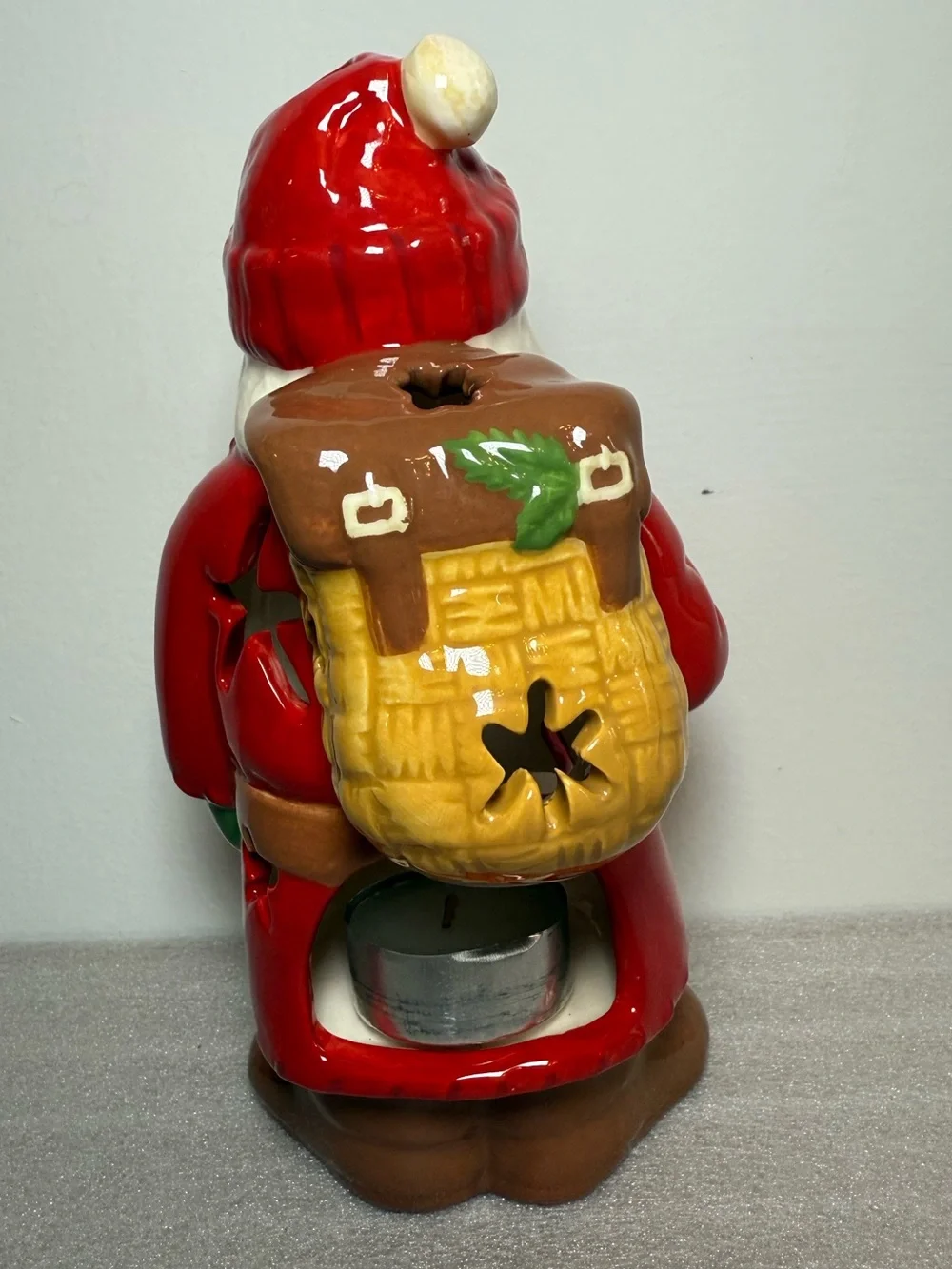 Ceramic Hallmark Santa Claus Tea Light Holder